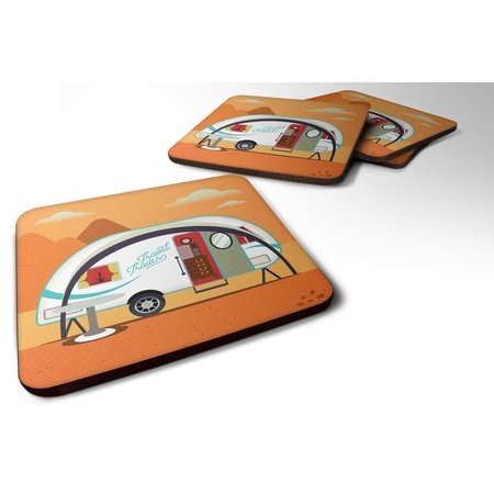 CAROLINES TREASURES Greatest Adventure New Camper Foam Coasters - Set of 4 BB5480FC